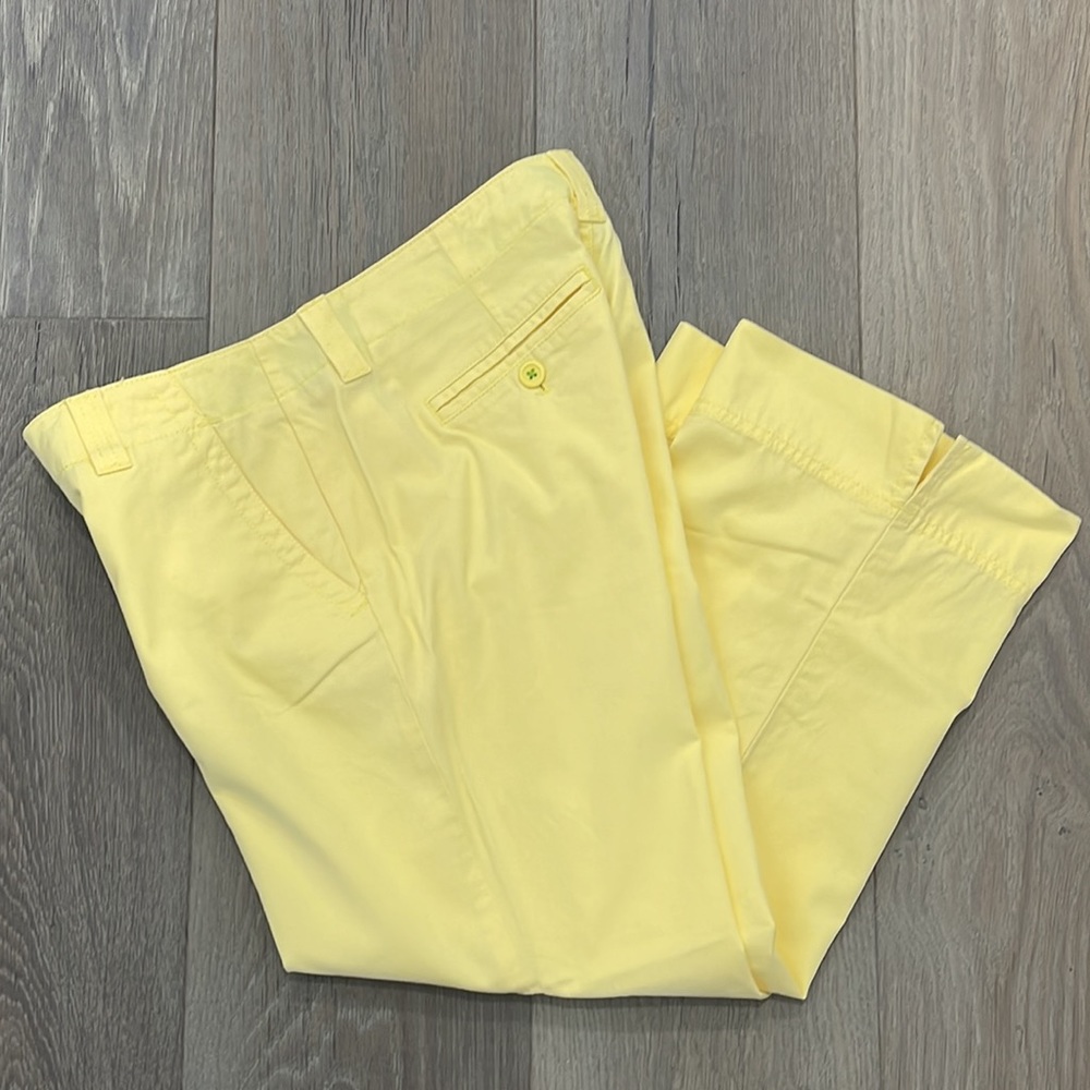 Lilly Pulitzer Bright 🍋 Yellow Palm Beach Fit Pedal Pusher Capris-Size 4 - Picture 5 of 7